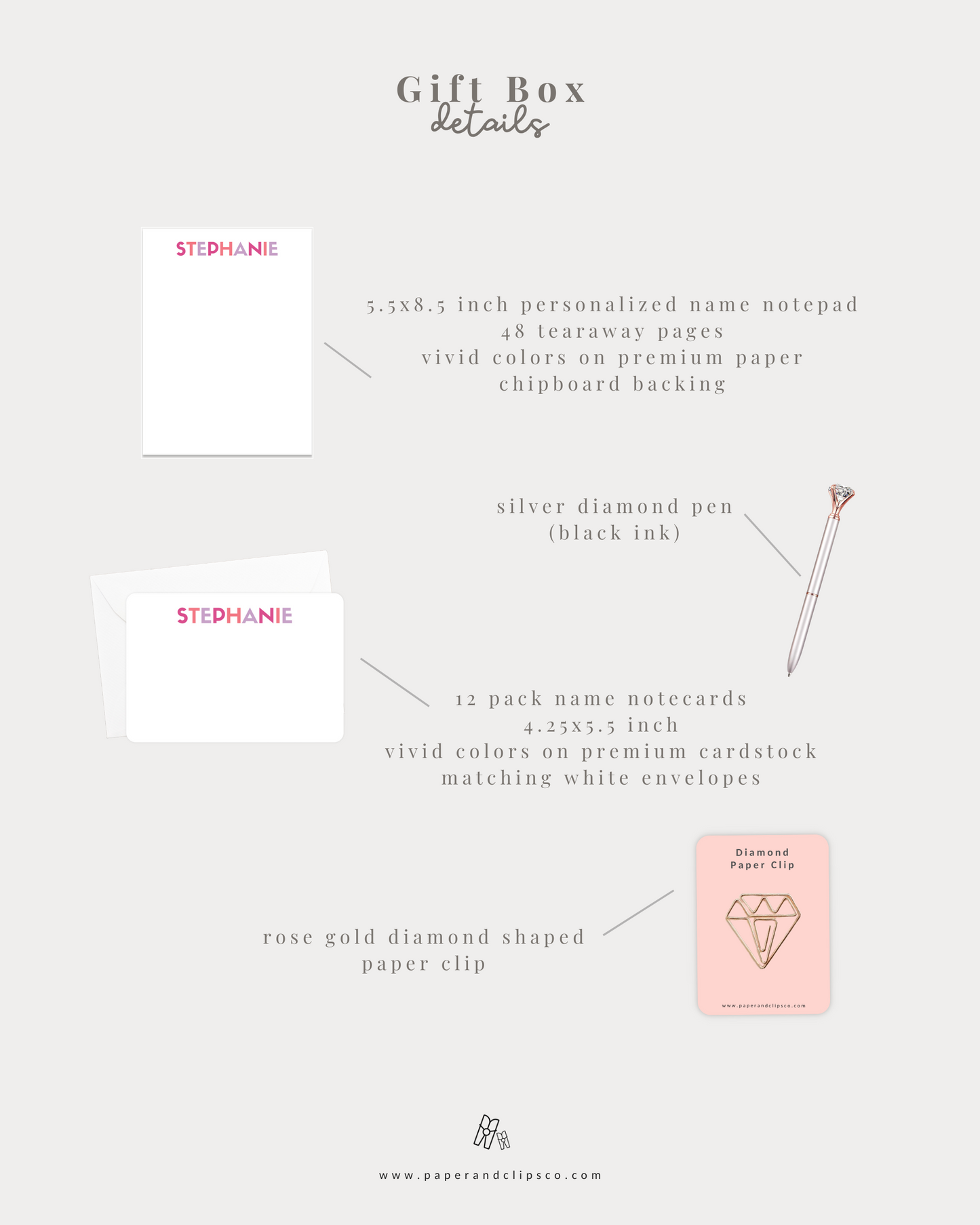 Custom Name Stationery Gift Set