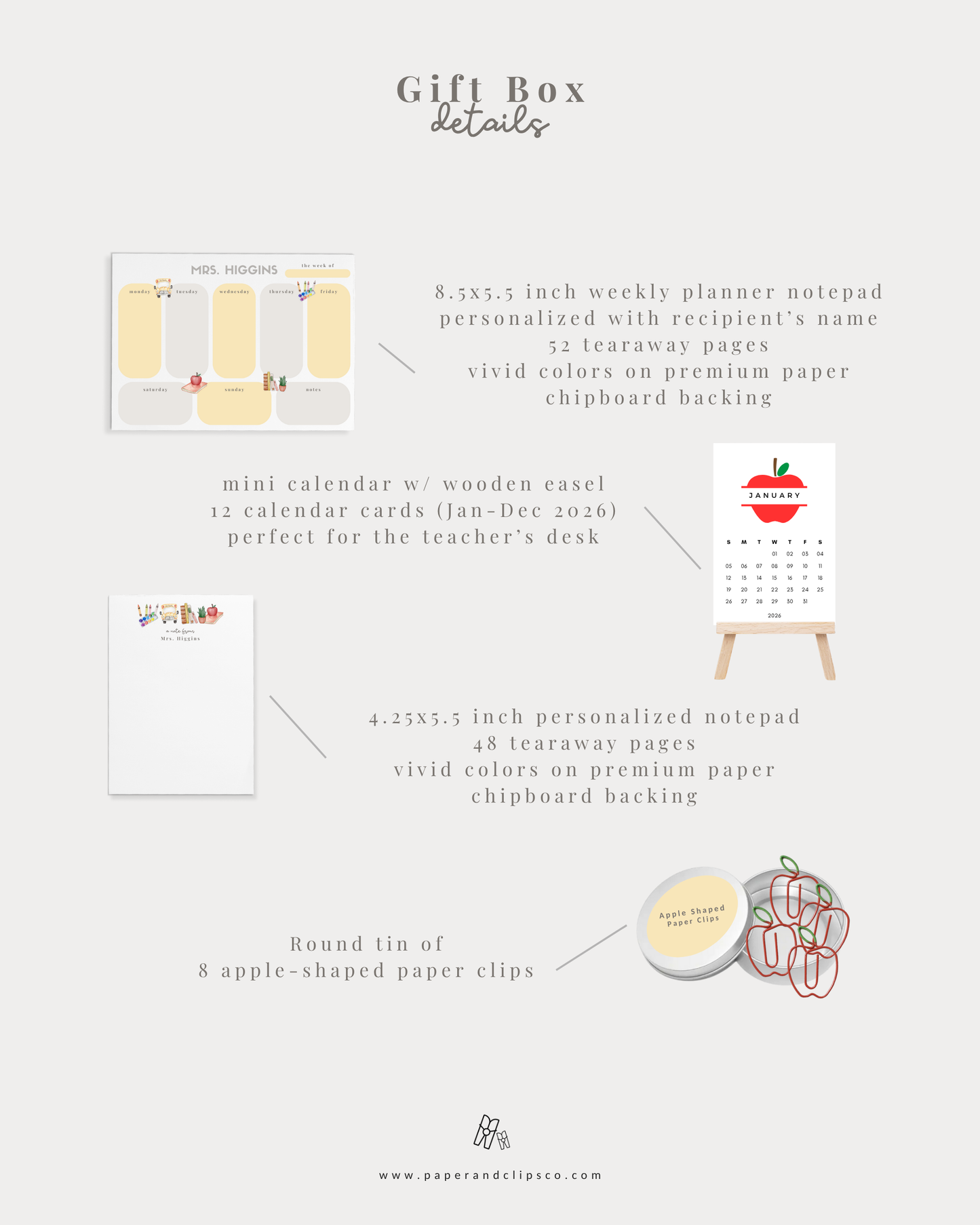Teacher Stationery Set - (6 Color Schemes)
