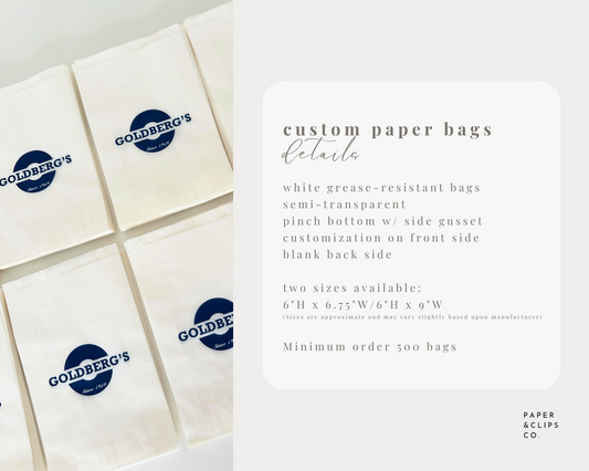 Custom Business Brand/Logo or Event Bags - White