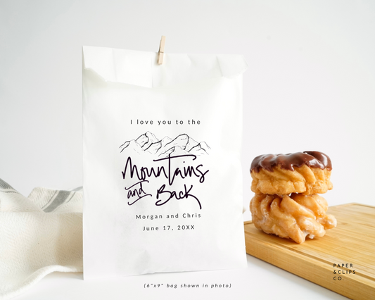 I Love You to the Mountains and Back - White Party Bags