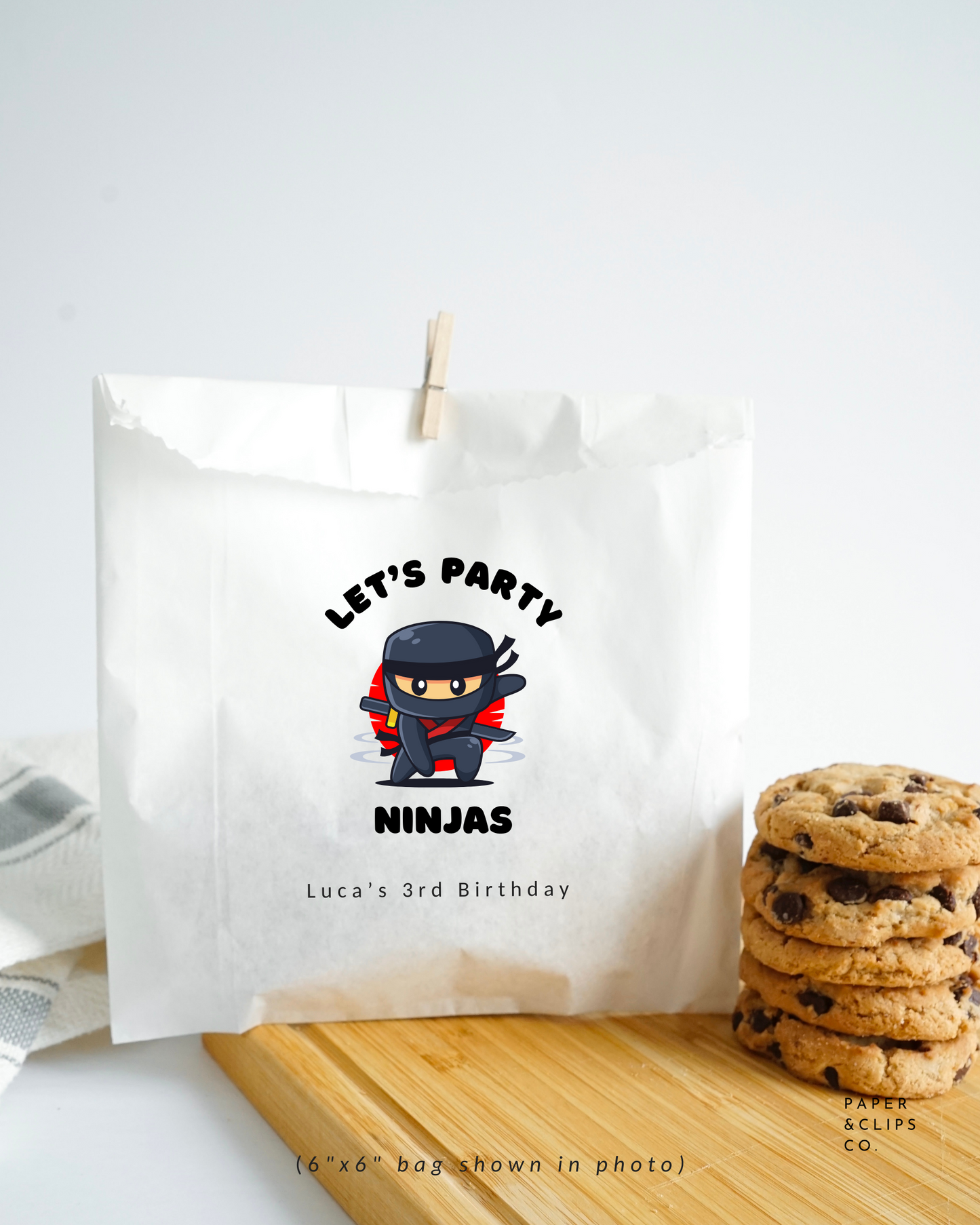 Ninja - White Party Bags