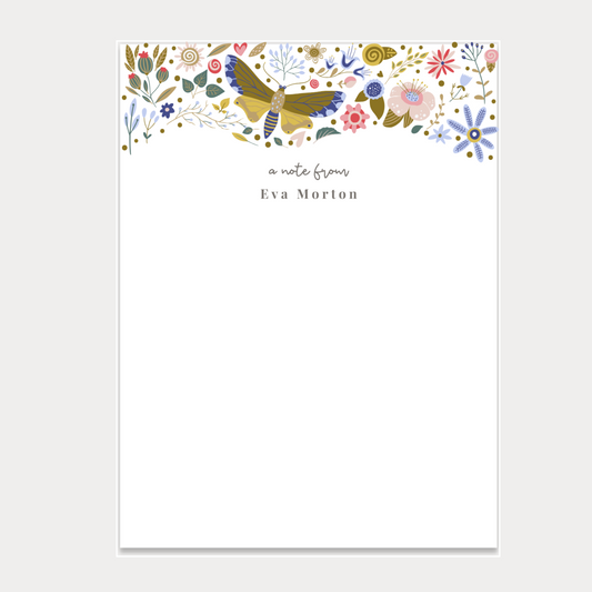 Butterfly Floral Notepad