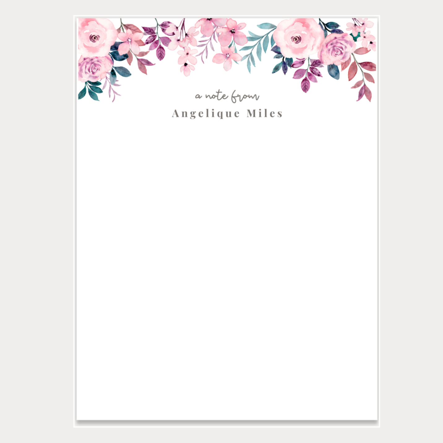 Pink Floral Notepad