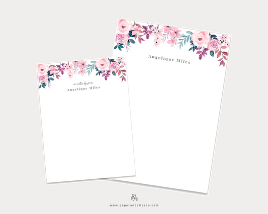 Pink Floral Notepad