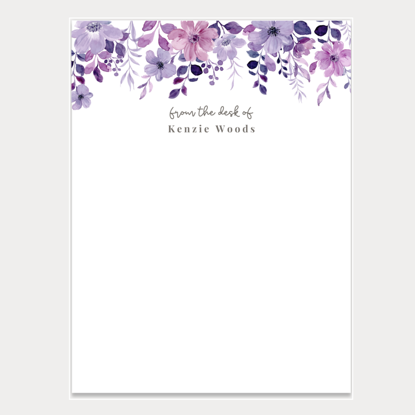 Violet Floral Notepad
