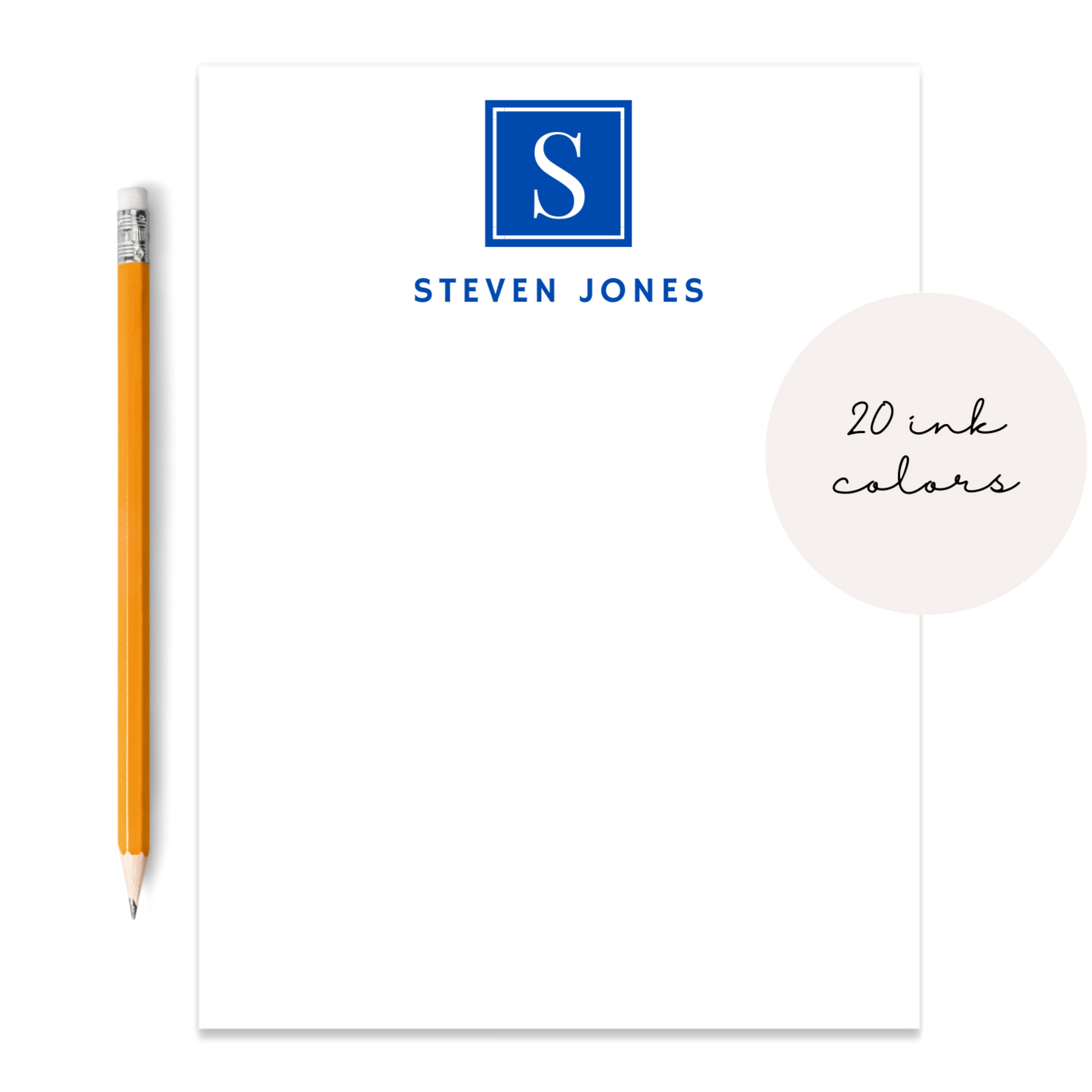 Monogram Initial and Name Notepad