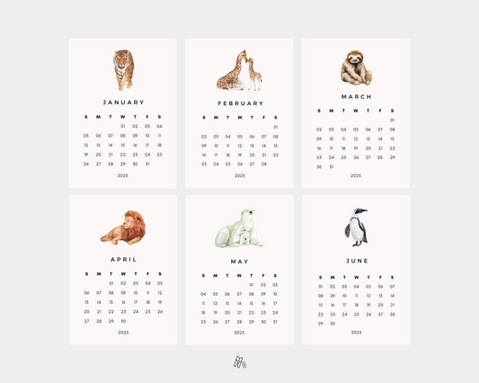Animal Wildlife Mini Calendar