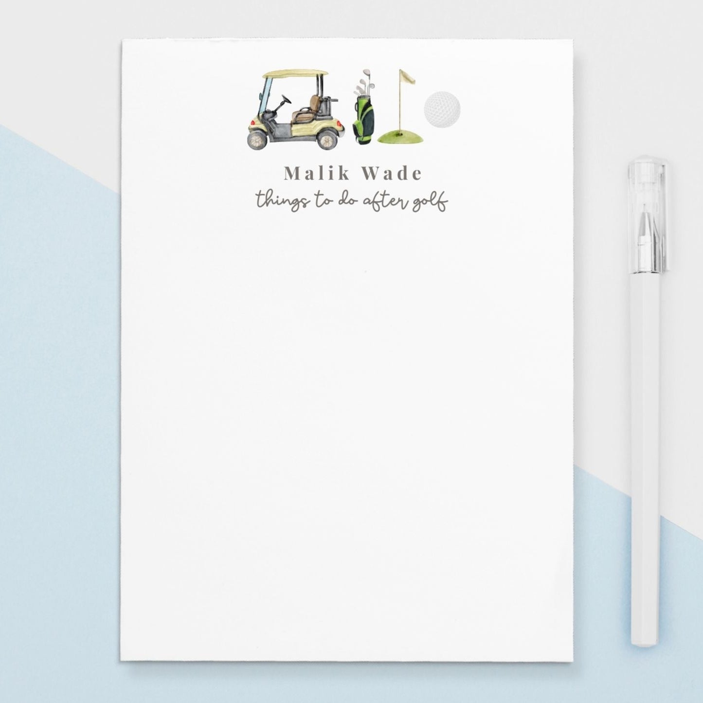 personalized golf notepad gift, golf notepad stationery