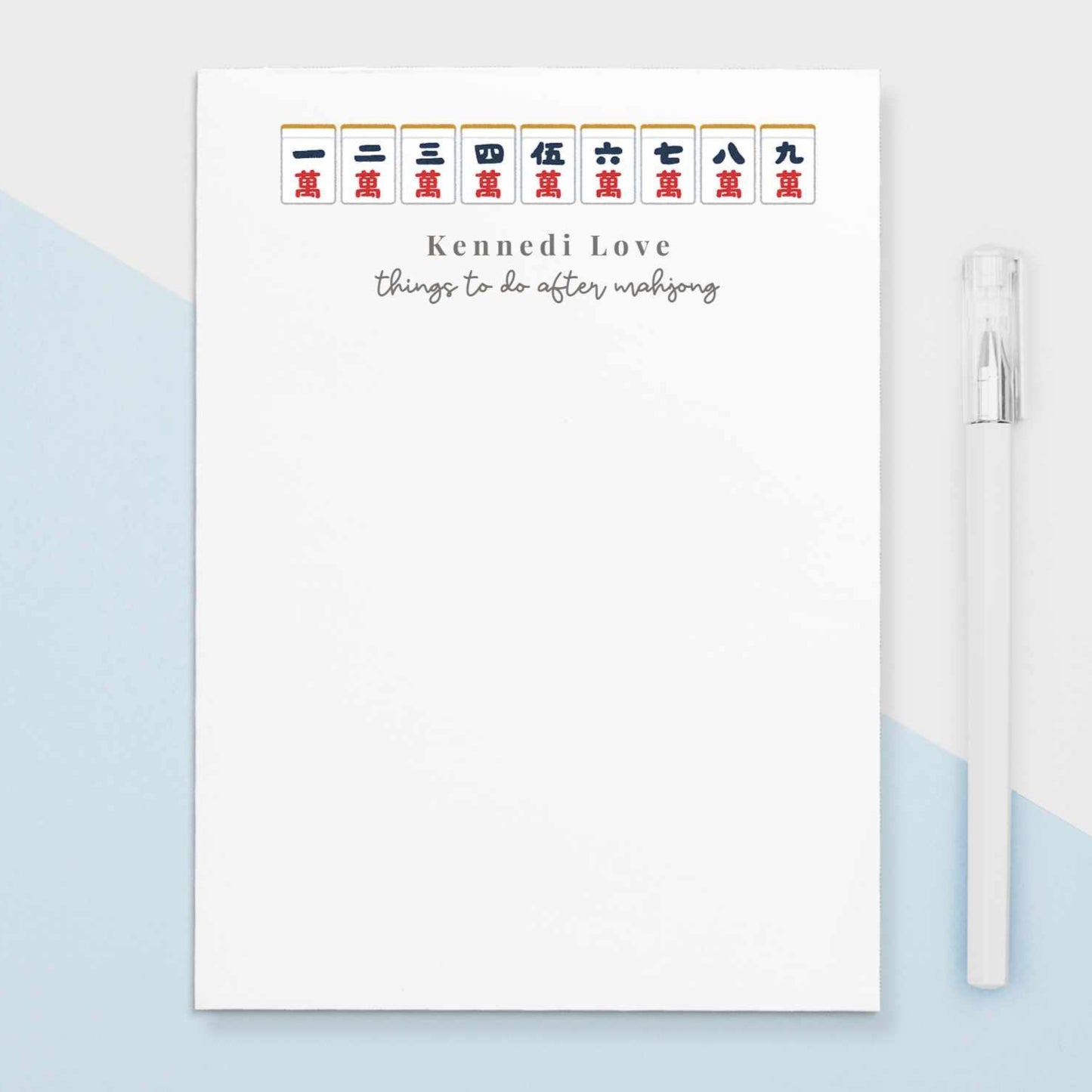 Give a thoughtful and useful gift for someone who loves playing Mahjong. Personalized notepads are exactly the gift they’d love.