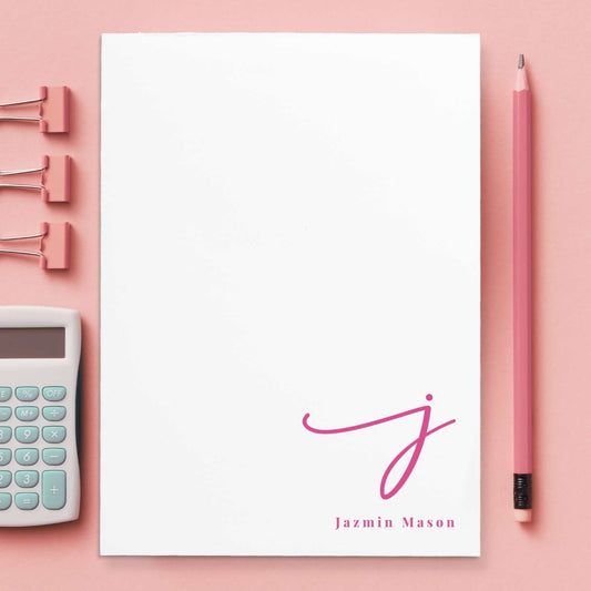 Calligraphy Initial with Name Notepad
