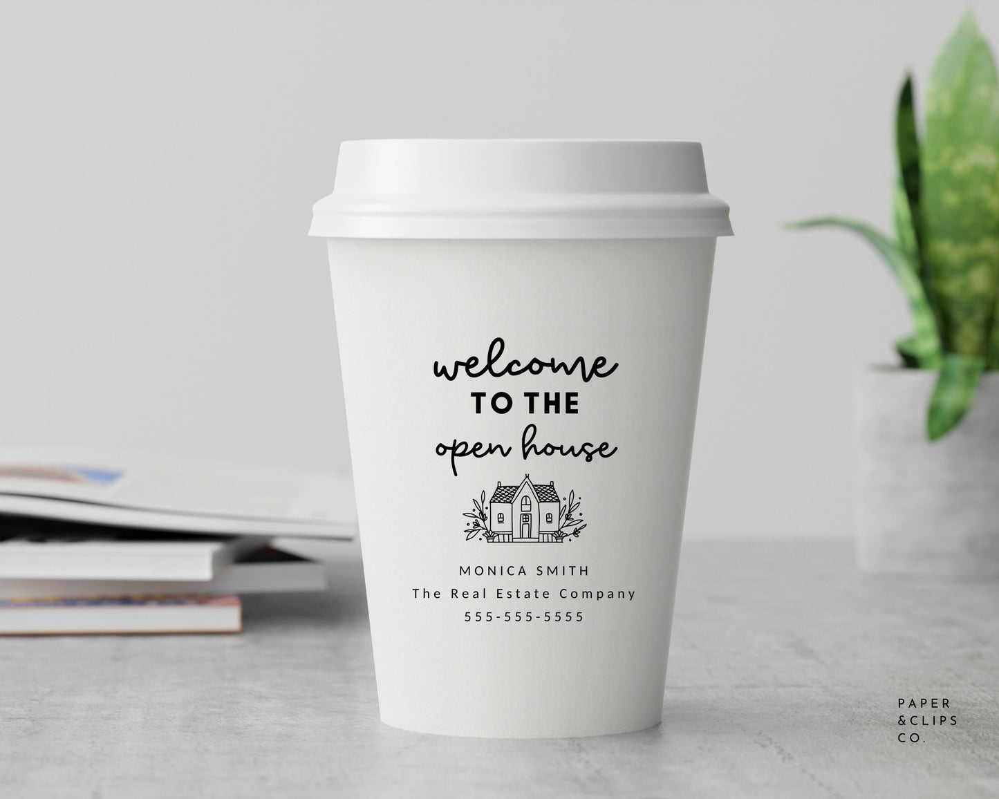 Elevate your brand or event with our premium high quality disposable cups. Made from recyclable paper and customized with your information so potential buyers know how and where to contact you! Leave a lasting impression at showings, events or in-office.