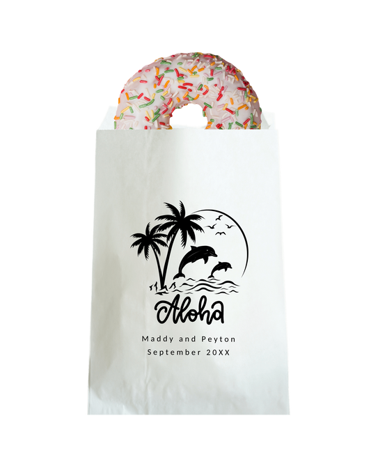 Aloha Hawaii - White Party Bags