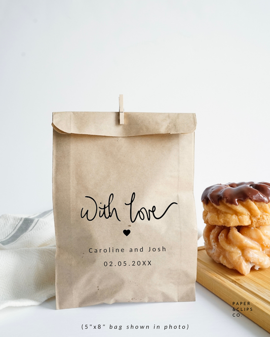 With Love - Brown Party Bags