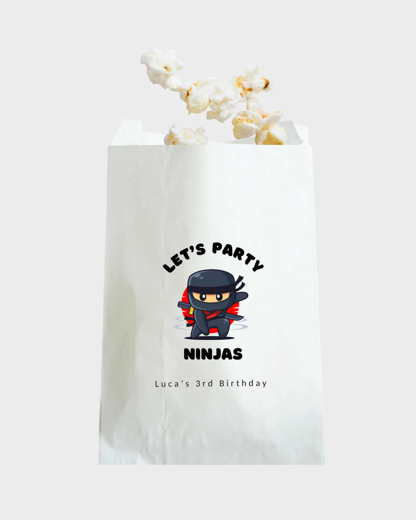 Ninja - White Party Bags