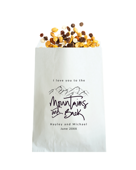 I Love You to the Mountains and Back - White Party Bags