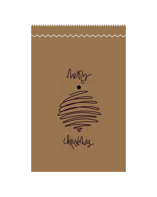 Christmas Tree - Brown Party Gift Bags