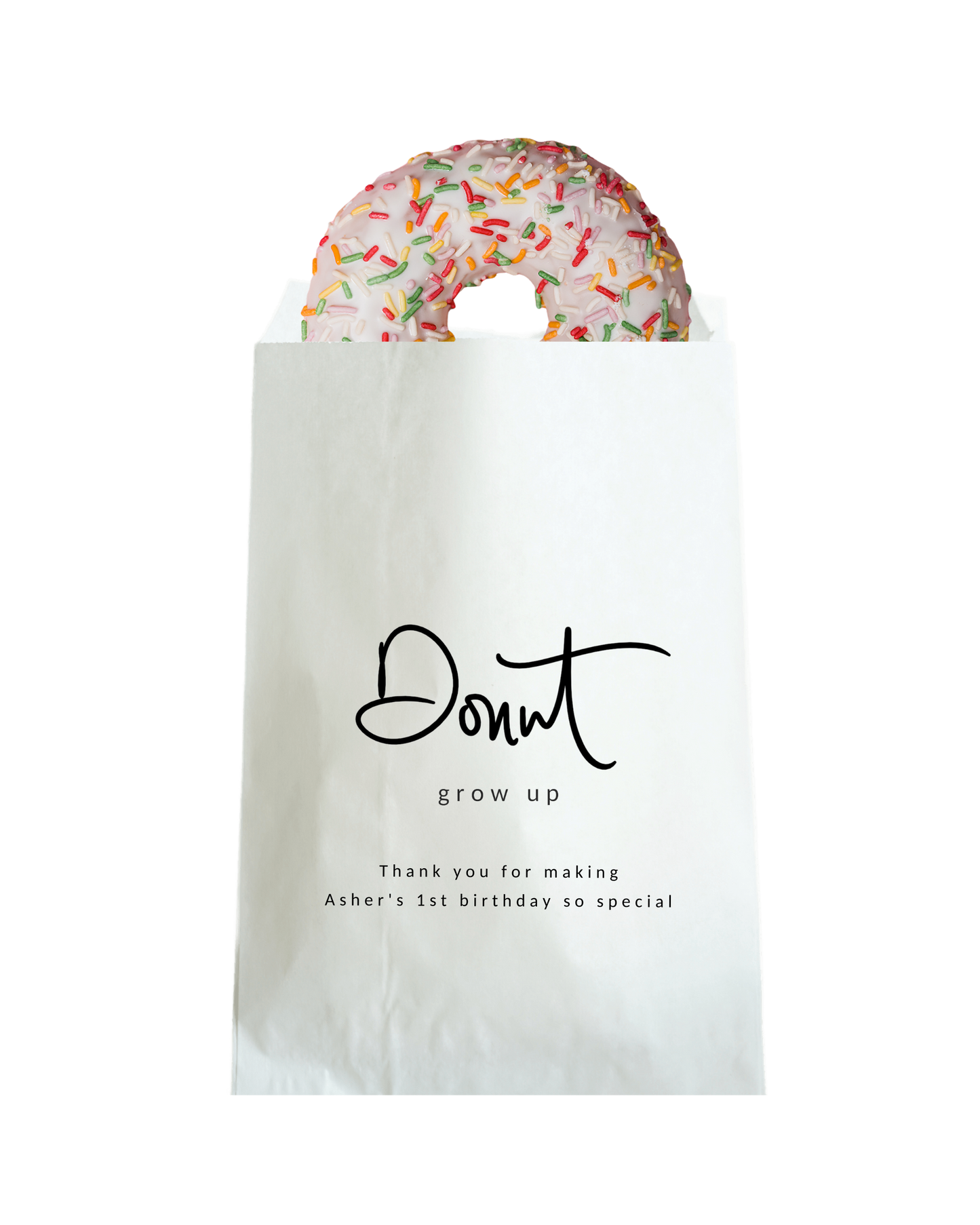 Donut Grow Up - White Party Bags