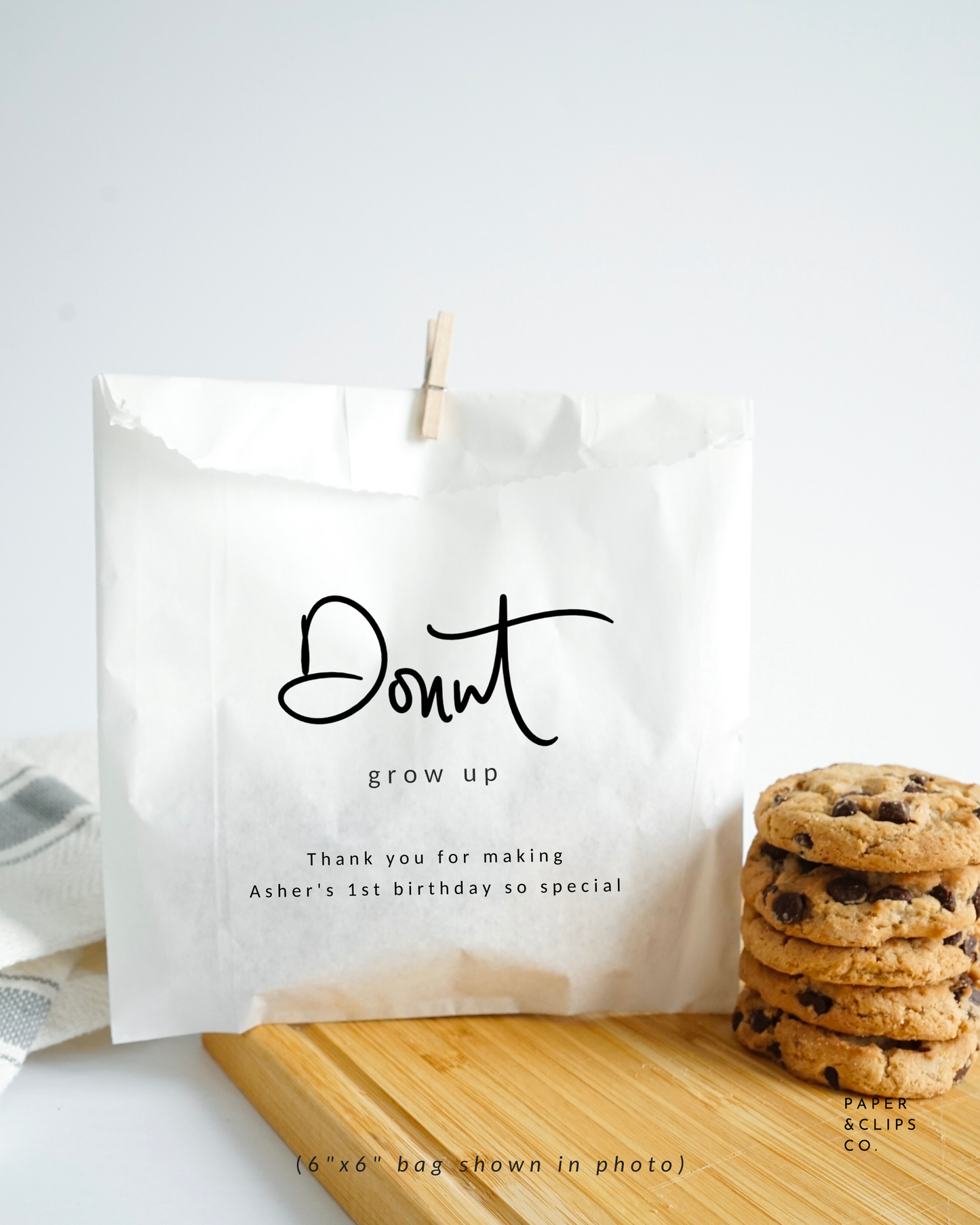 Donut Grow Up - White Party Bags