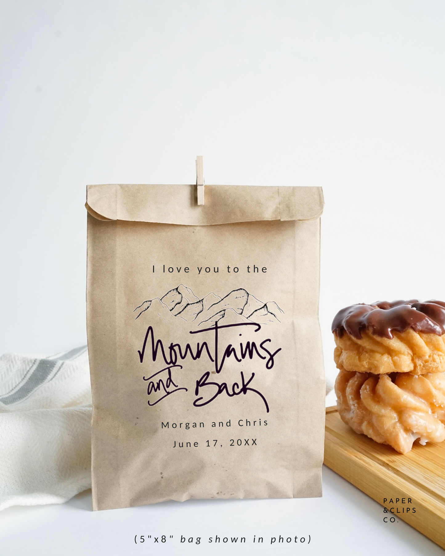 I Love You to the Mountains and Back - Brown Party Bags