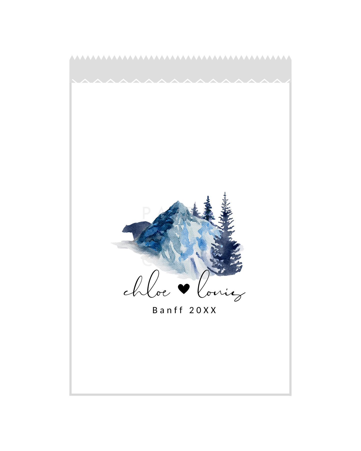 Watercolor Mountain - White Party Bags