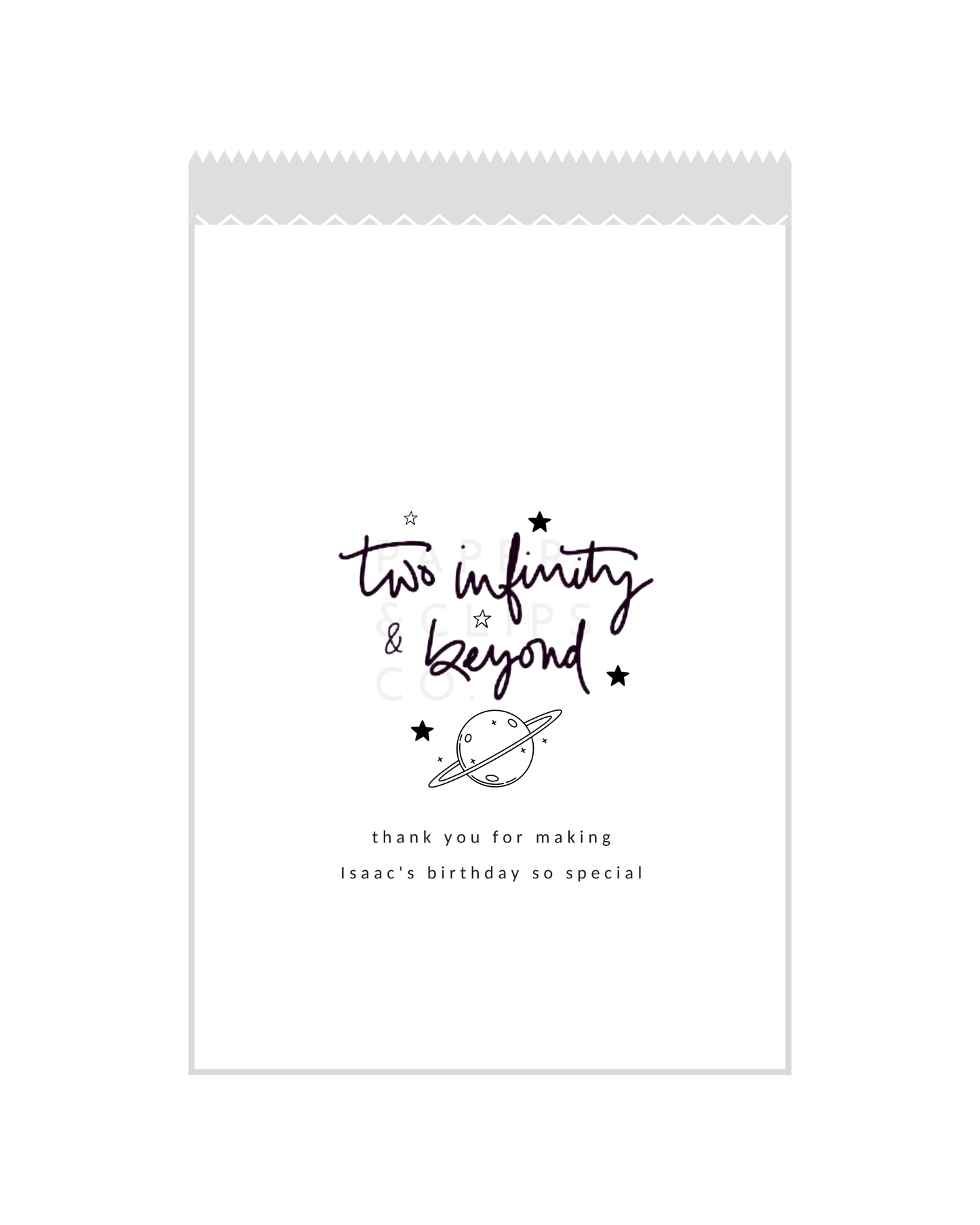 Two Infinity and Beyond - White Party Bags