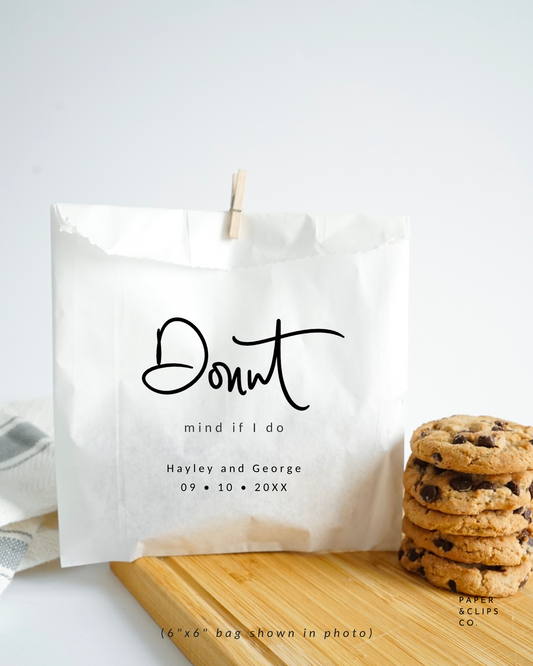 Donut Mind If I Do - White Party Bags