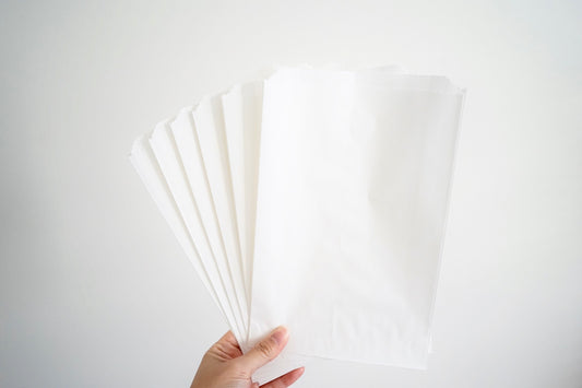 Jumbo Food Safe Grease Resistant White Paper Bags
