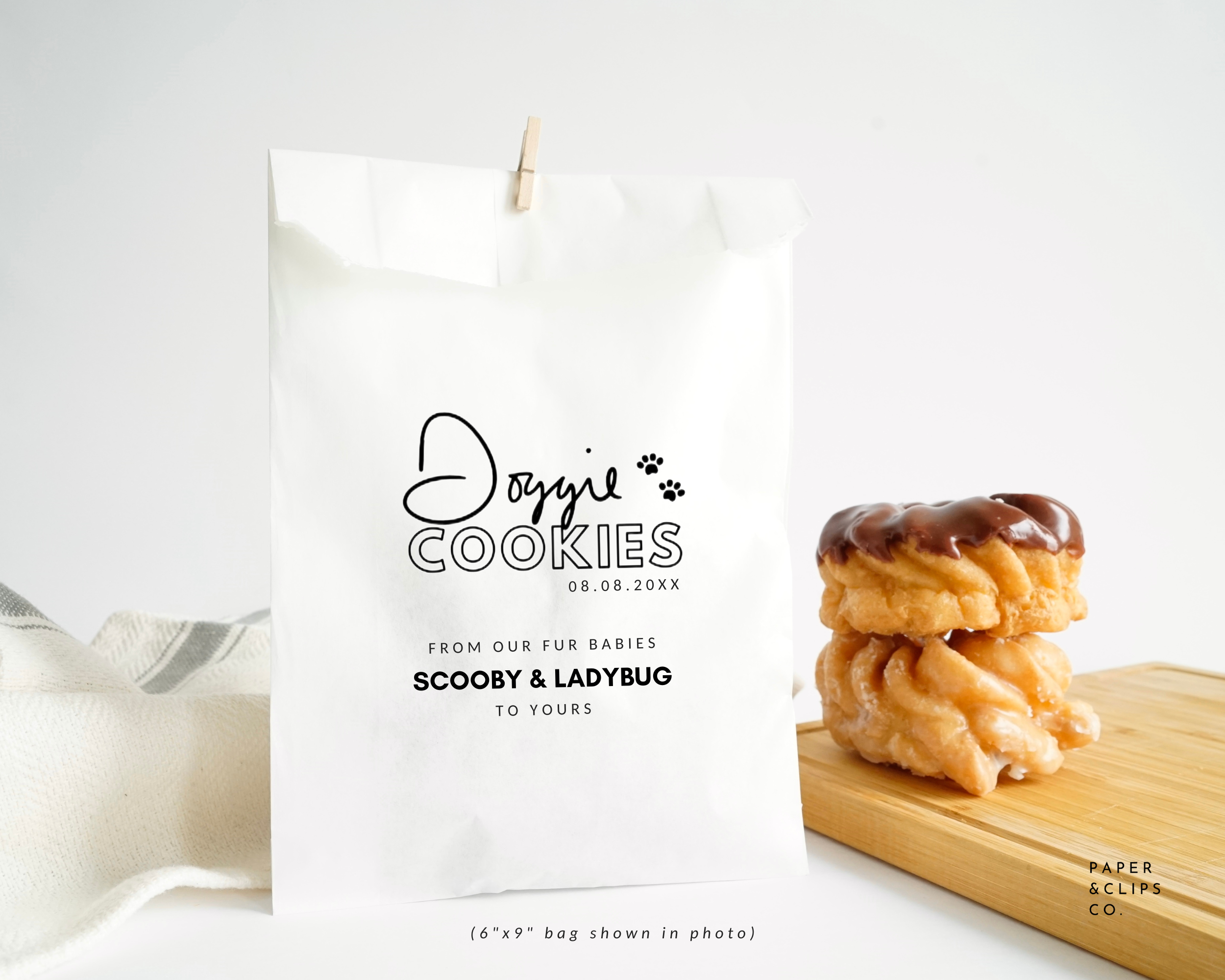 Fur Animal Treats - White Party Bags