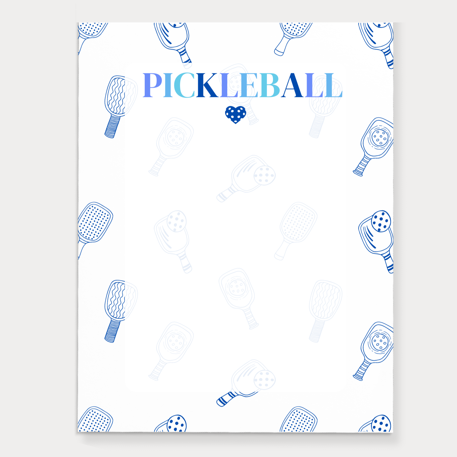 Picklball Notepad Pickleball Mini Notepad (Blue) – Paper and Clips Co.