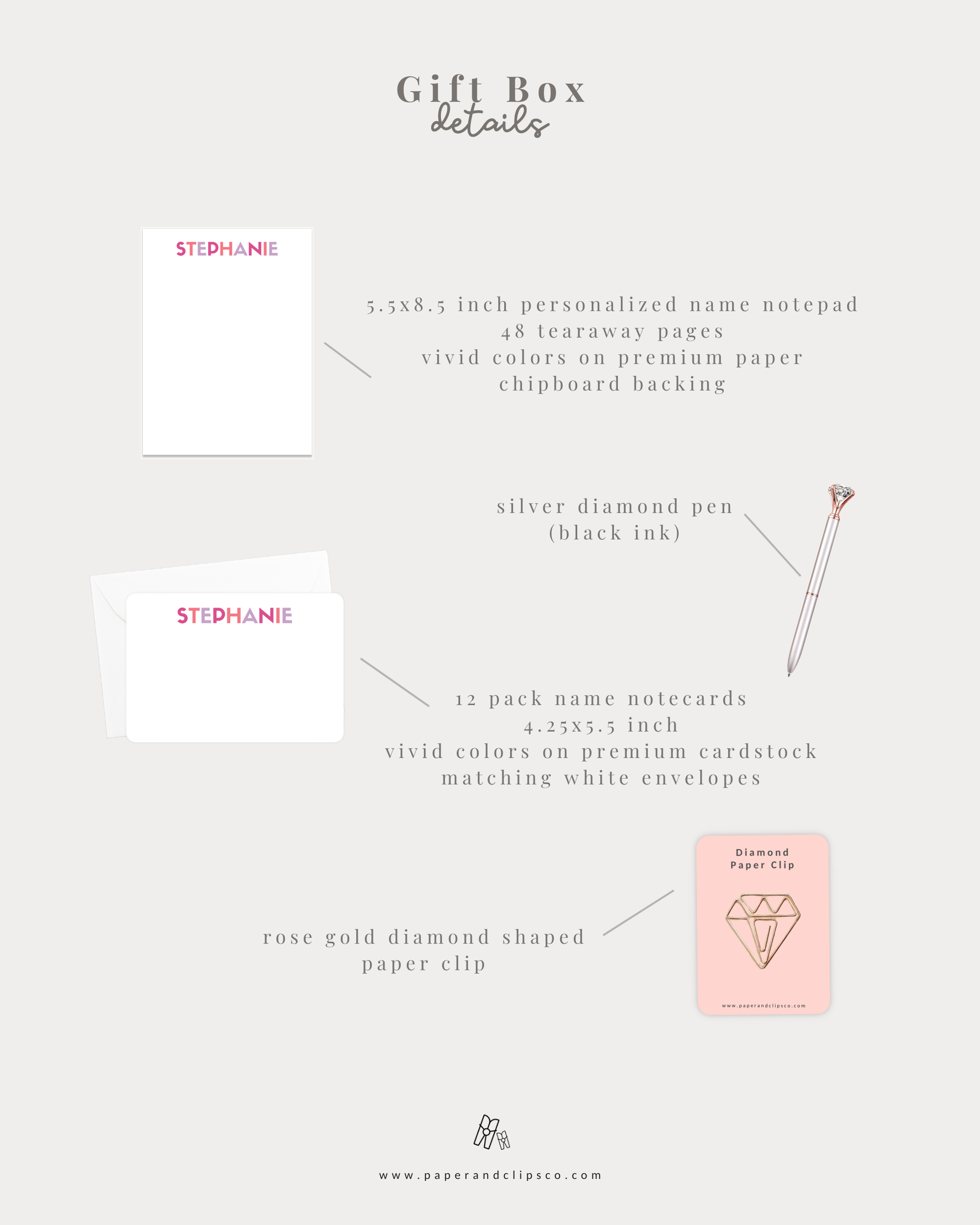 Custom Name Stationery Gift Set