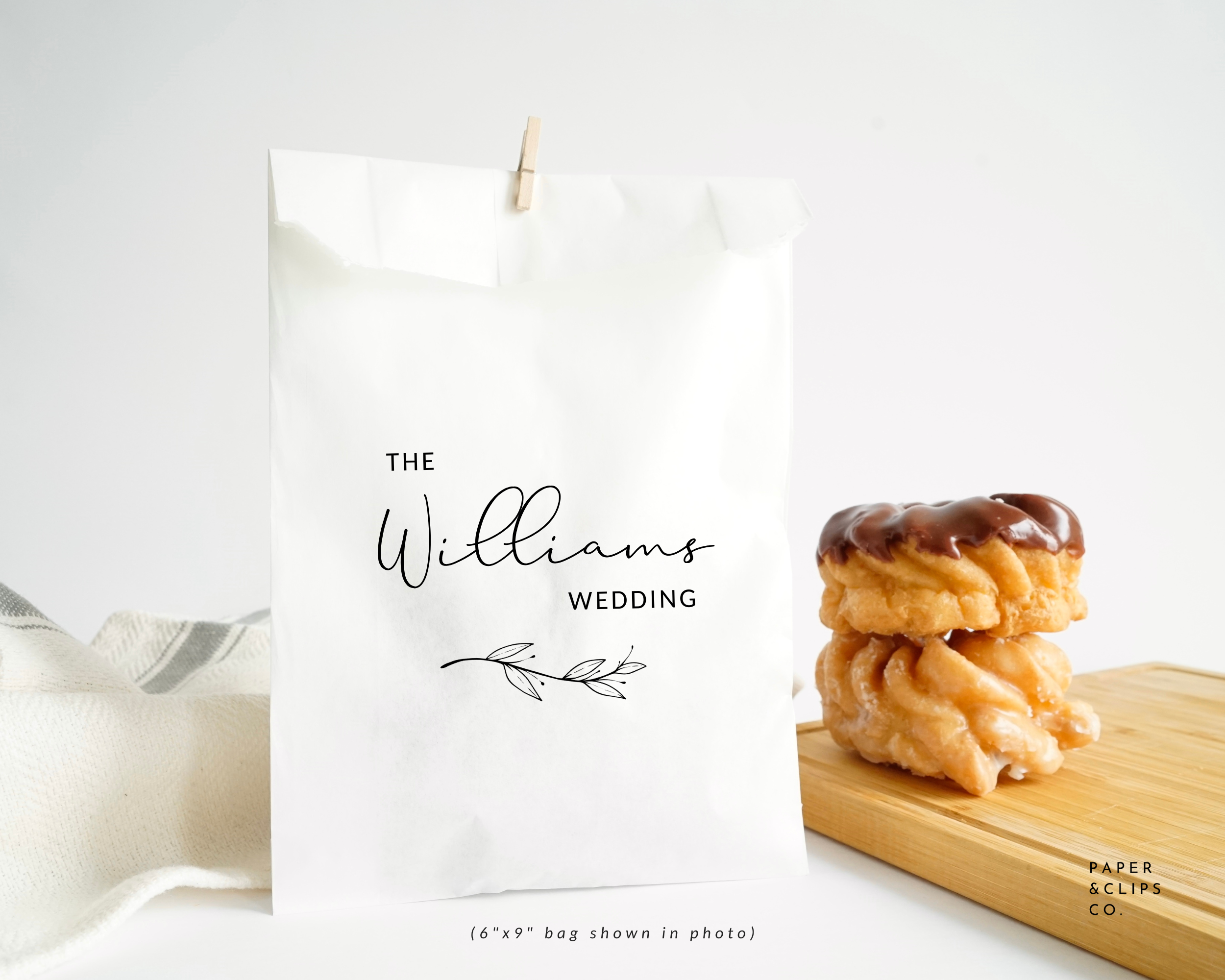 Personalized Surname - White Party Bags