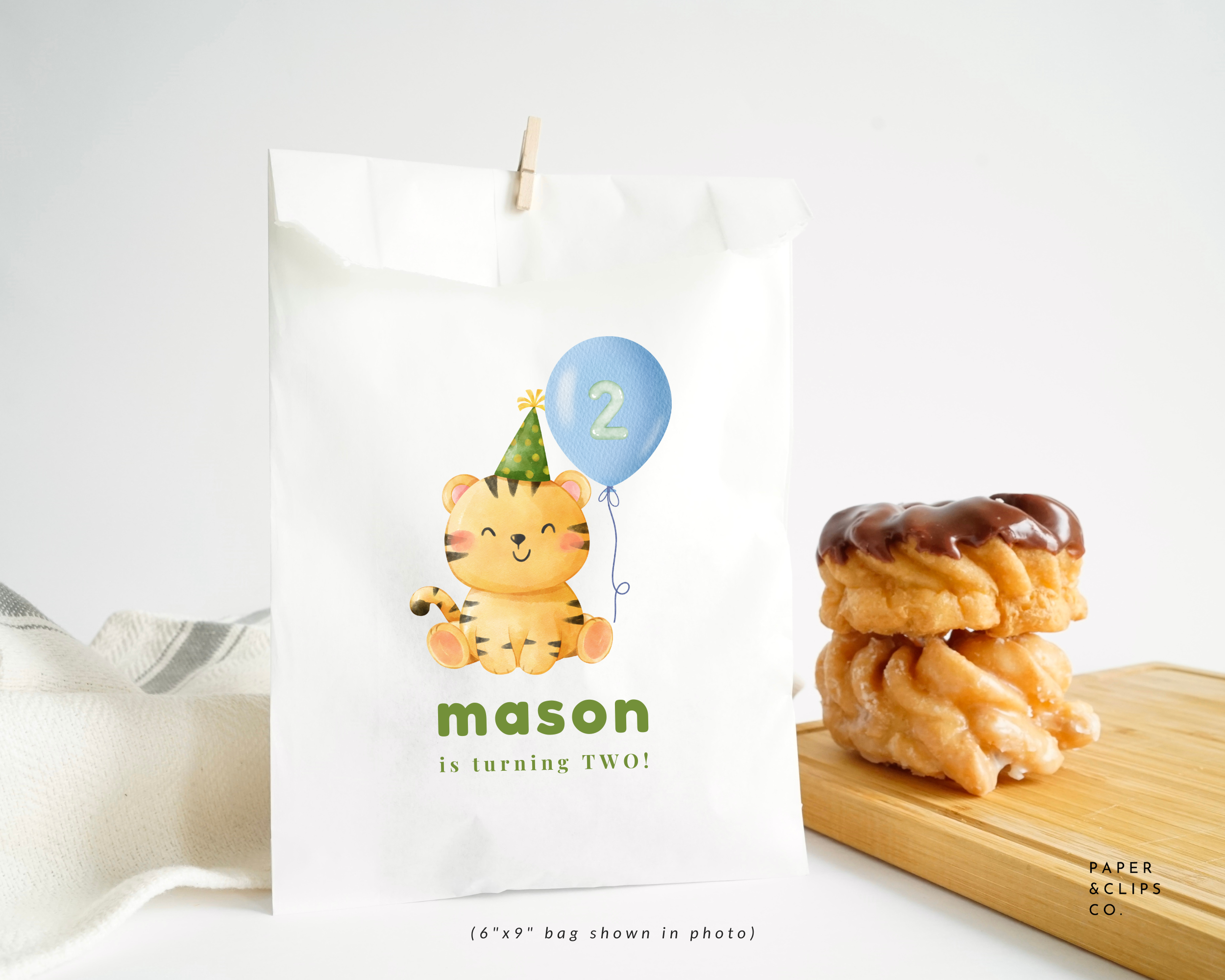 Tiger Animal Birthday - White Party Bags