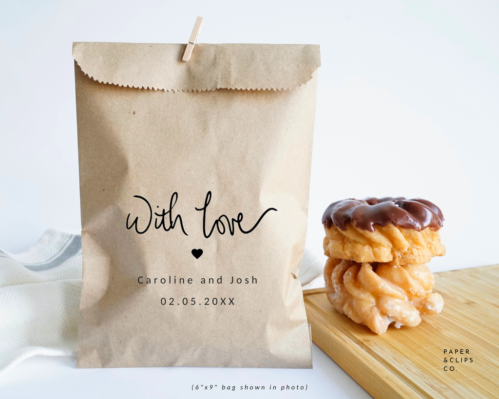 With Love - Brown Party Bags