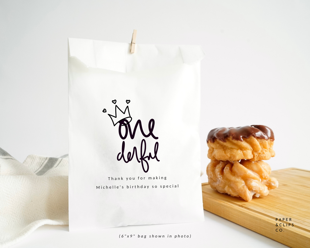 Onederful - White Party Bags
