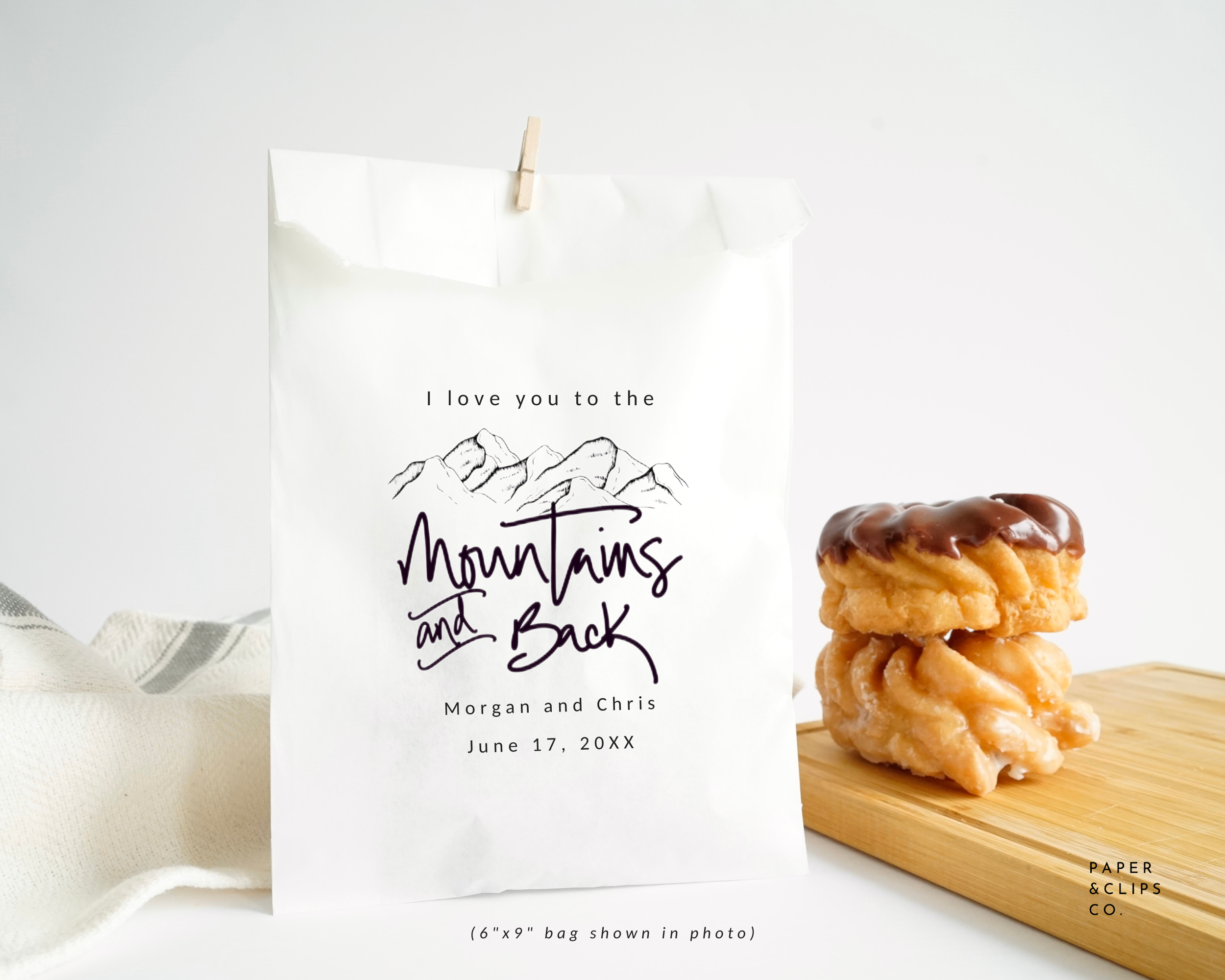 I Love You to the Mountains and Back - White Party Bags