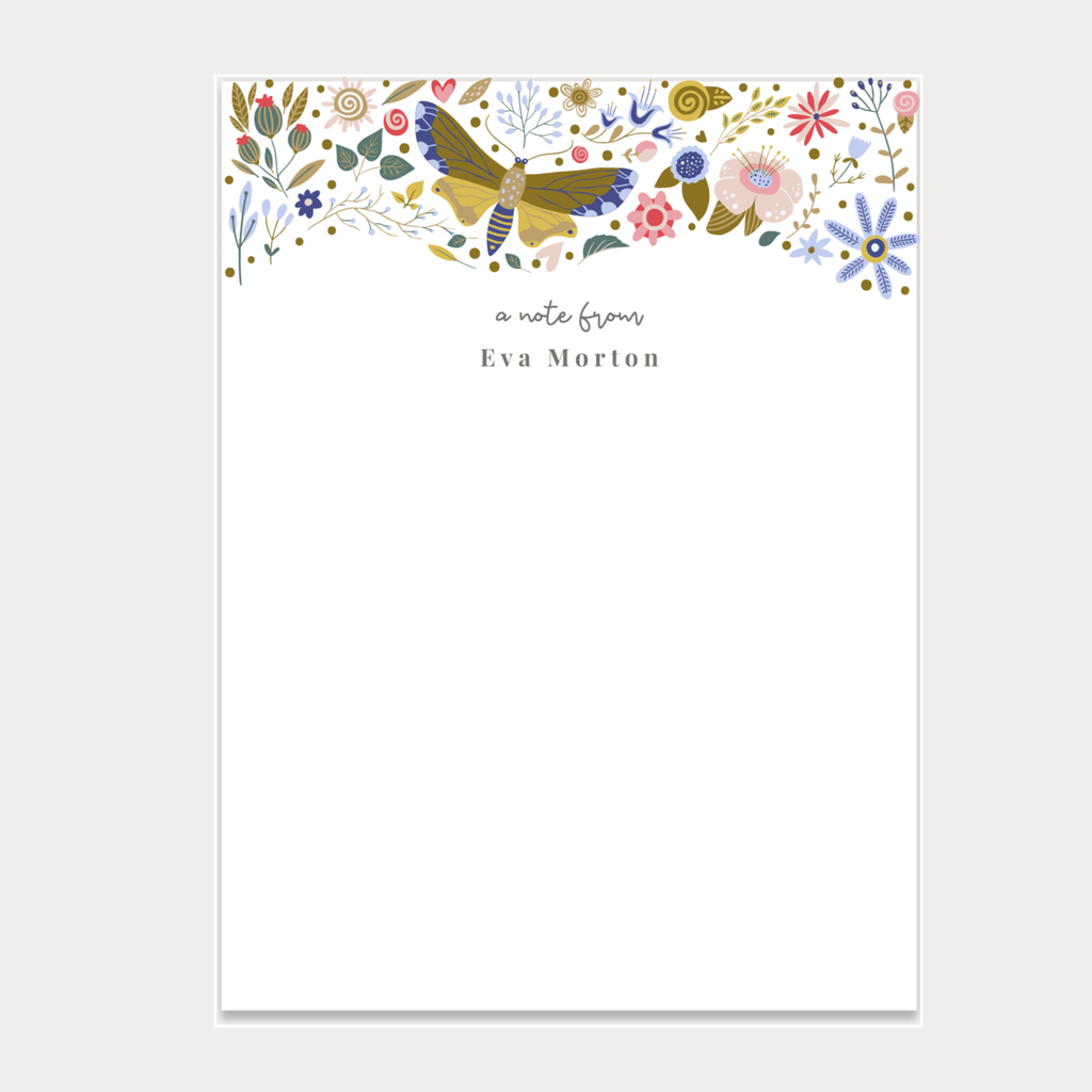Butterfly Floral Notepad