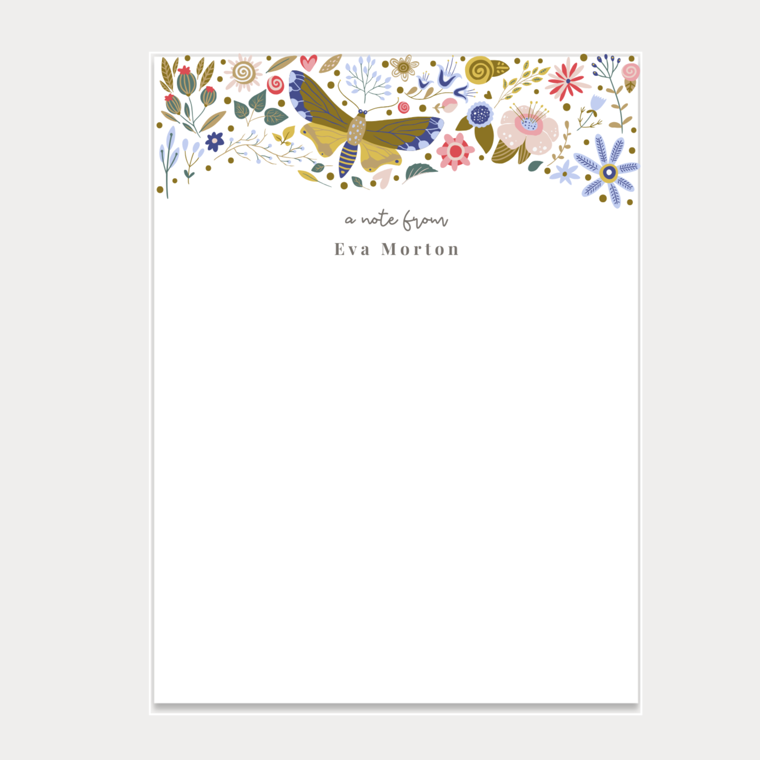 Butterfly Floral Notepad