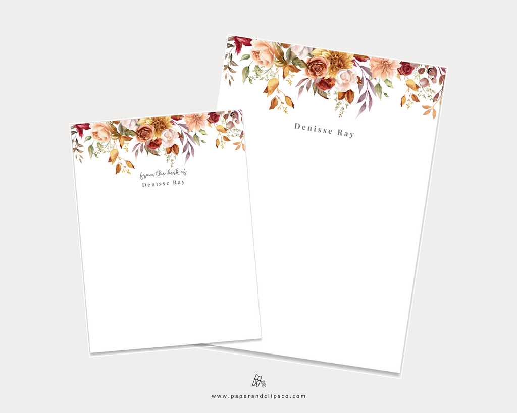 Autumn Floral Notepad