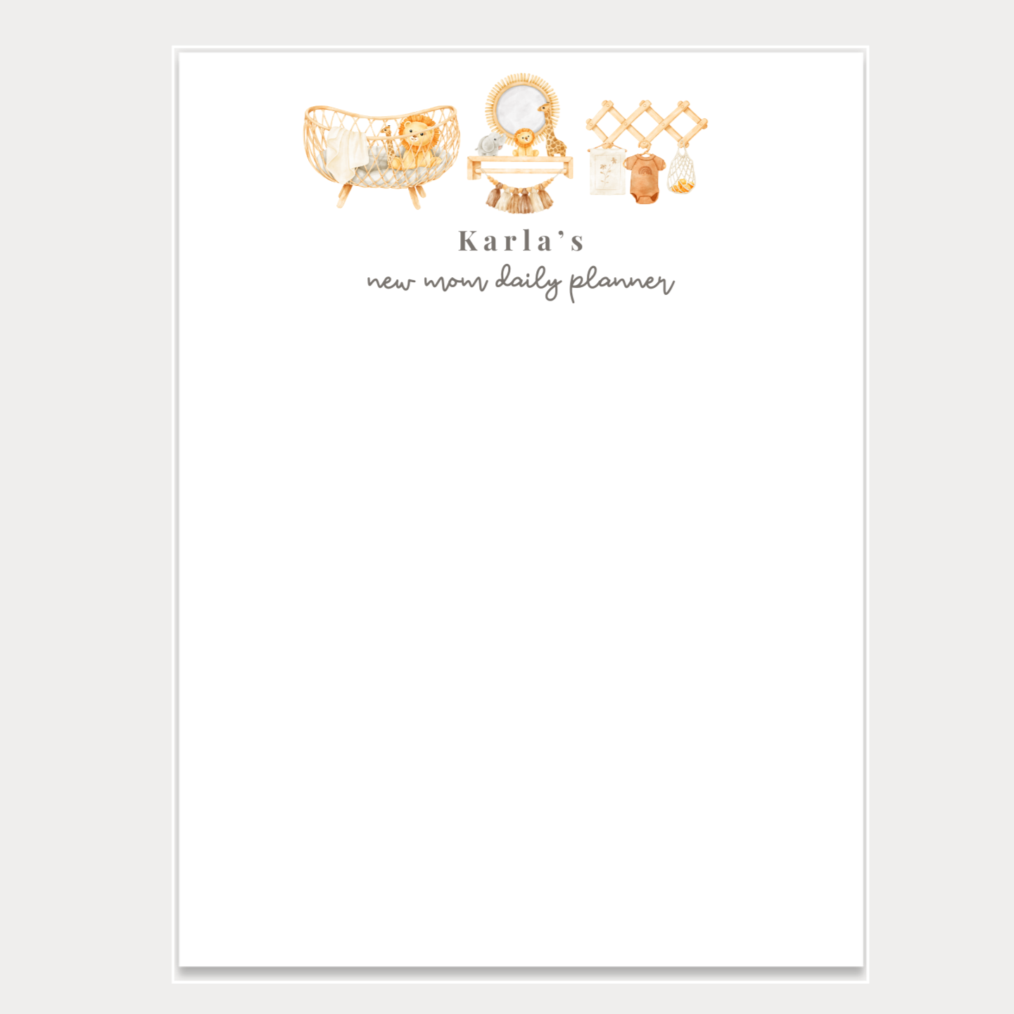 New Mom Planner Notepad