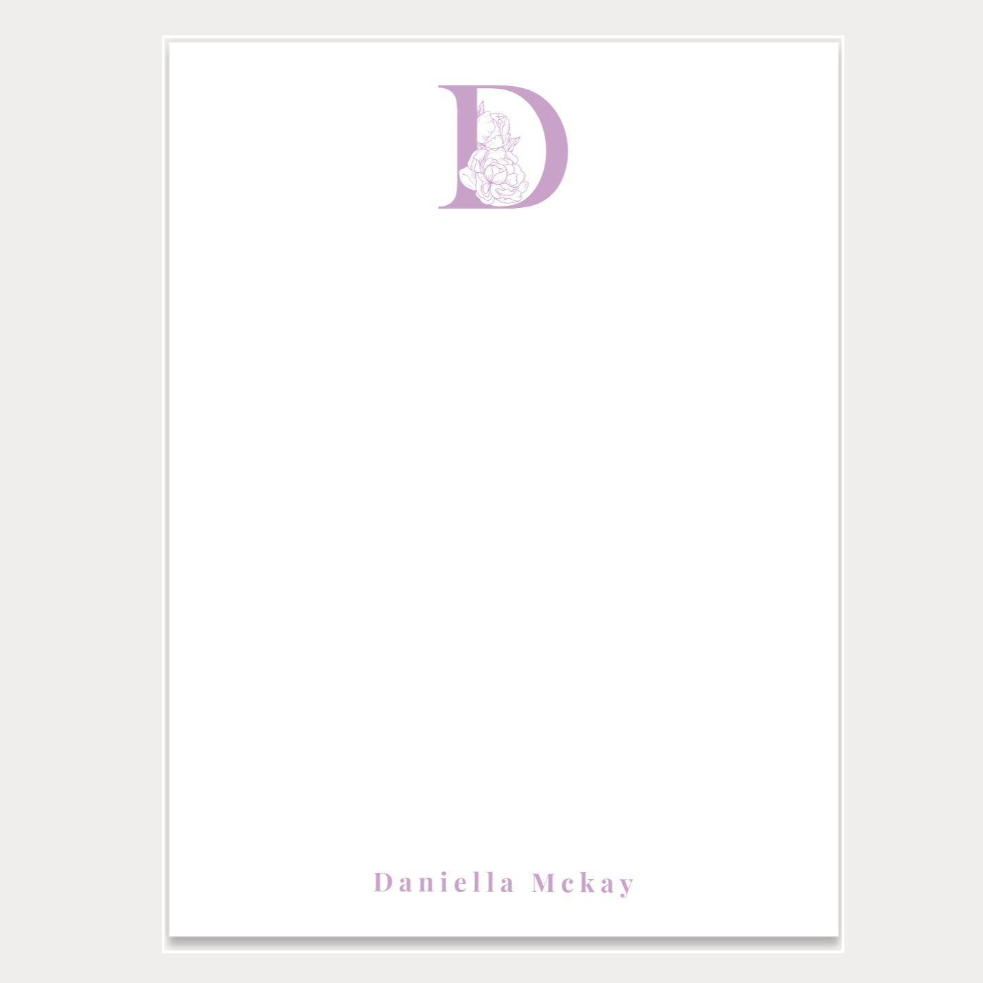 Letter Monogram with Name Notepad