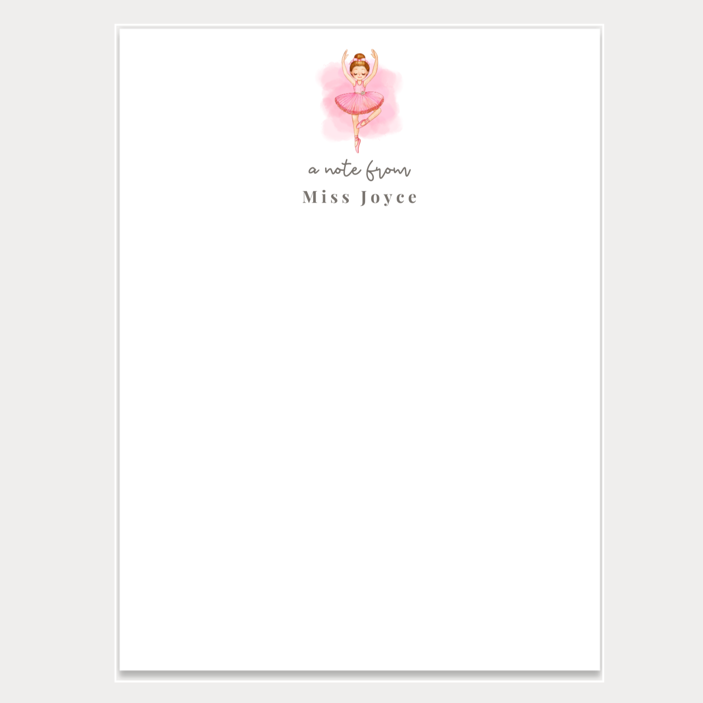 Ballerina Notepad