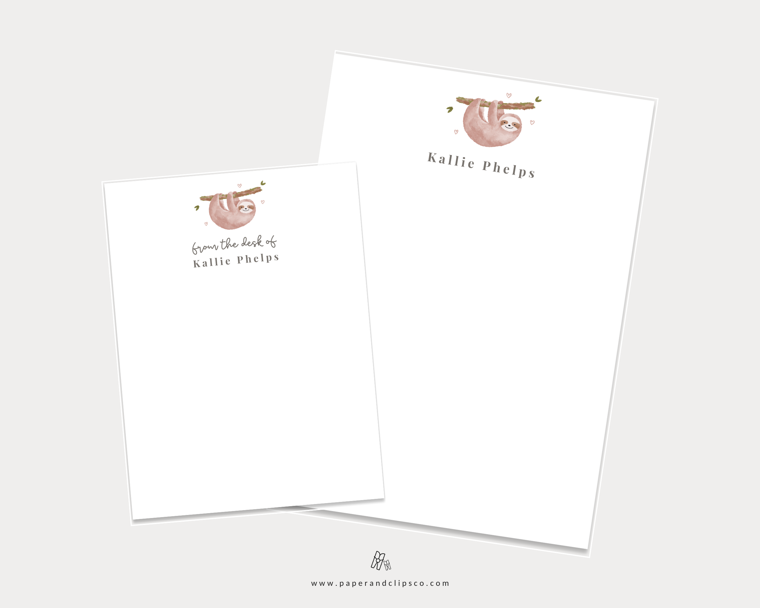 Give a thoughtful and useful gift for someone who's a sloth lover and needs to stay organized. Notepads are available in two sizes with 48 pages per notepad. Wrapped in cellophane gift wrap - ready to be gifted! Great for teachers, boss, friend, or anyone (really)!