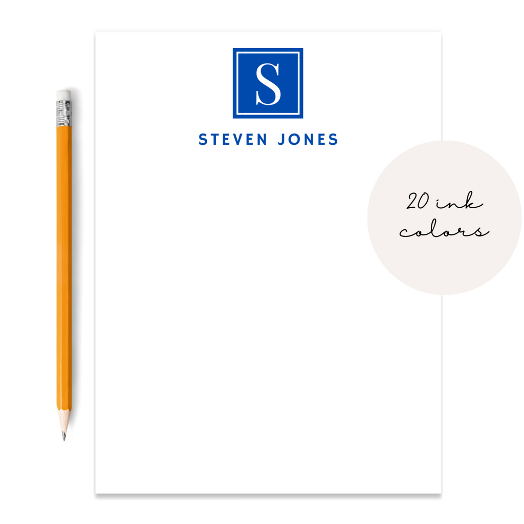 Monogram Initial and Name Notepad