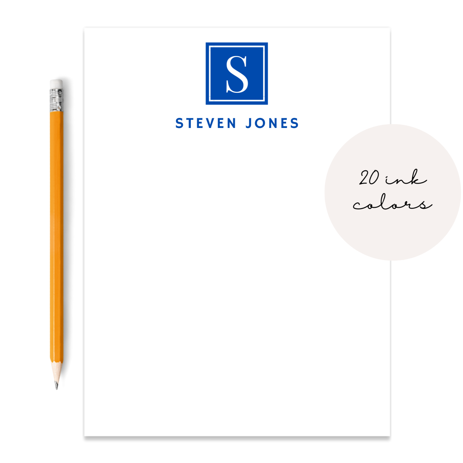 Monogram Initial and Name Notepad