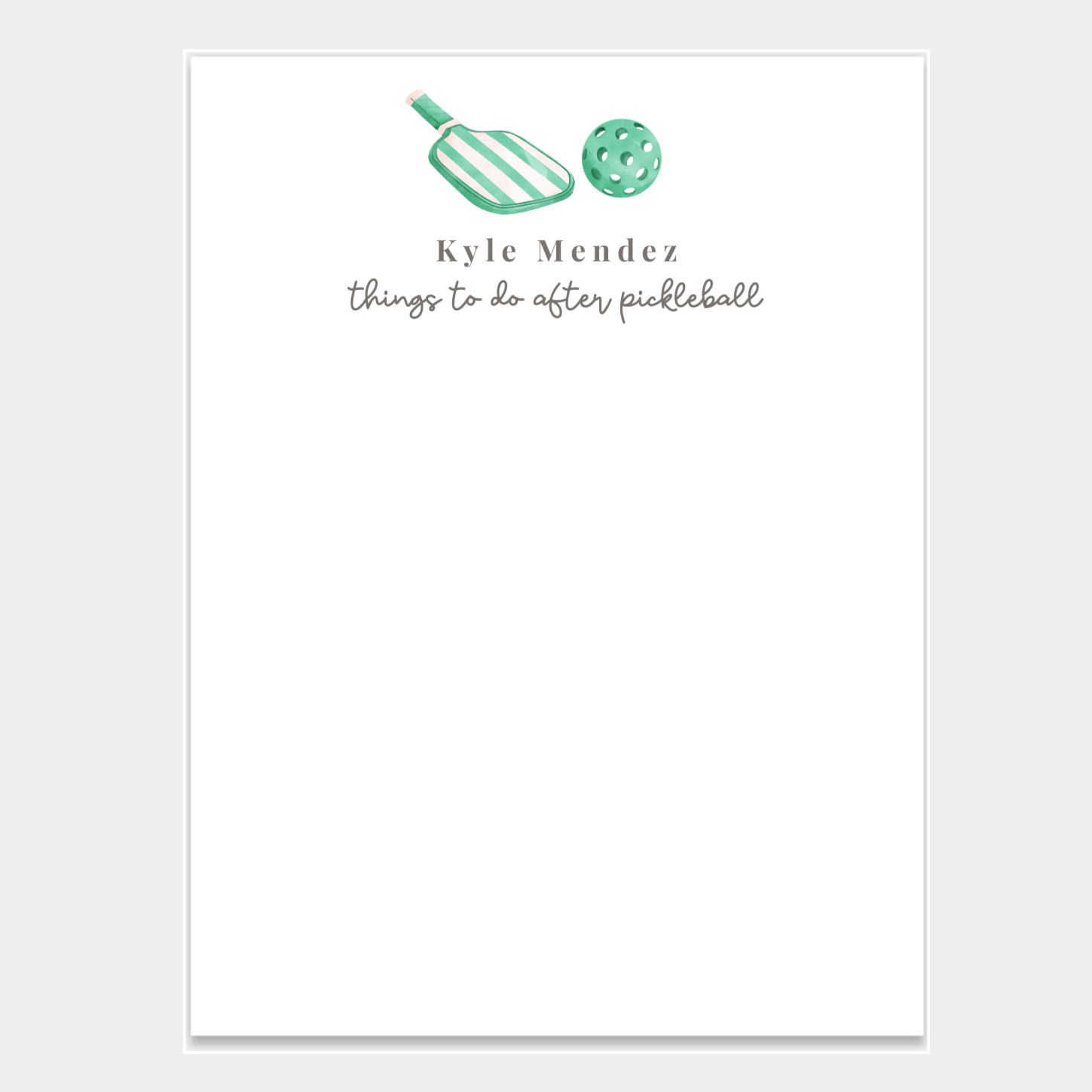 Give a thoughtful and useful gift for the pickleball lover. Personalized pickleball notepads are exactly the gift they’d love.