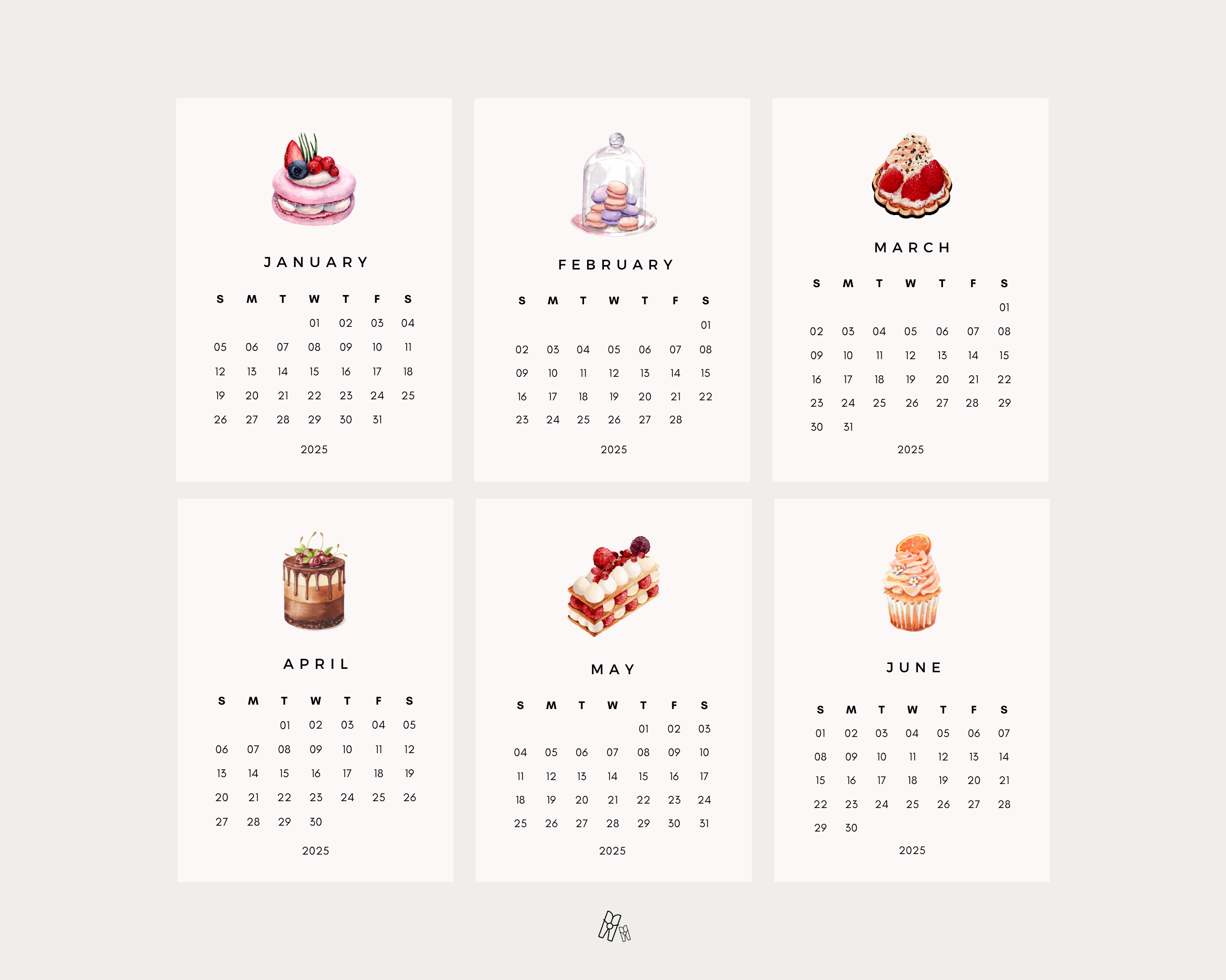 Pastries Dessert Mini Calendar