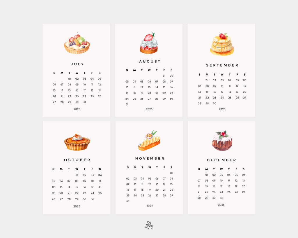 Pastries Dessert Mini Calendar