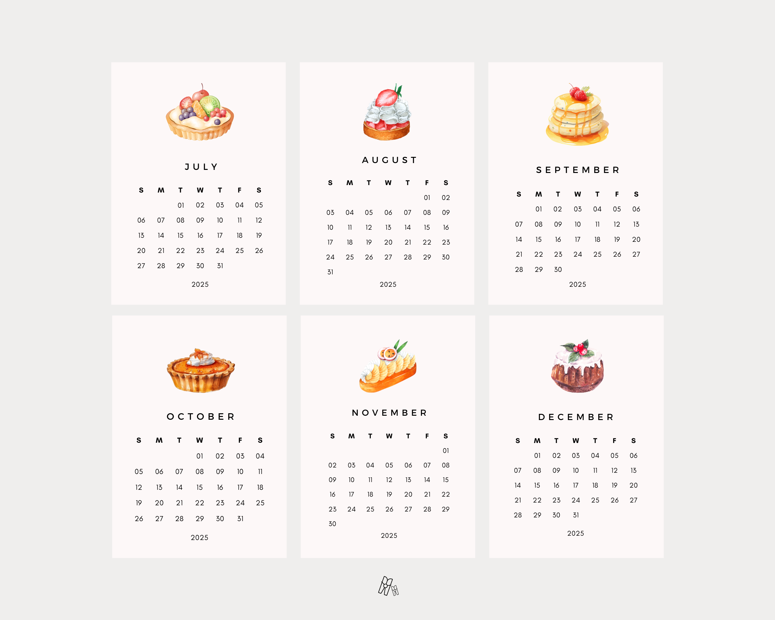 Pastries Dessert Mini Calendar