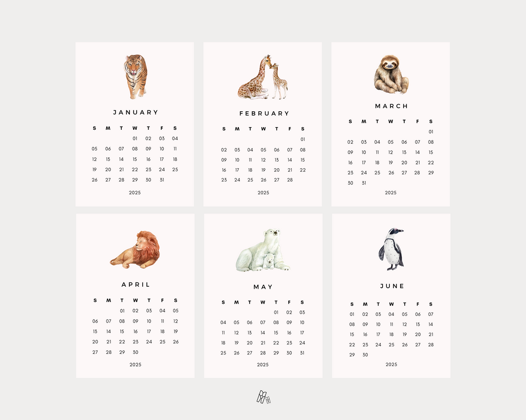 Animal Wildlife Mini Calendar