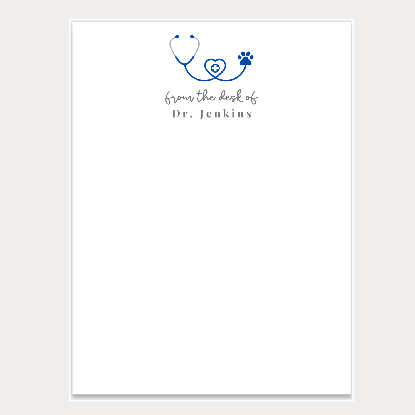 Give a thoughtful and useful gift a Veterinarian would love to receive. Personalized notepads are exactly the gift they’d love.  • 4.25" x 5.5" or 5.5" x 8.5" in size • Blank notepads perfect for notes, sketches, doodles • 48 tear away pages • 24lb paper backed with natural chipboard • Packaged in cellophane - Ready for gifting!